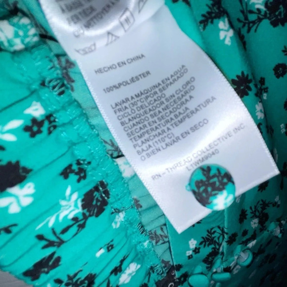 Laundry by Shelli Segal Green Floral Maxi Skirt Front 1/2 Button Up NWT Size XL - Picture 8 of 10